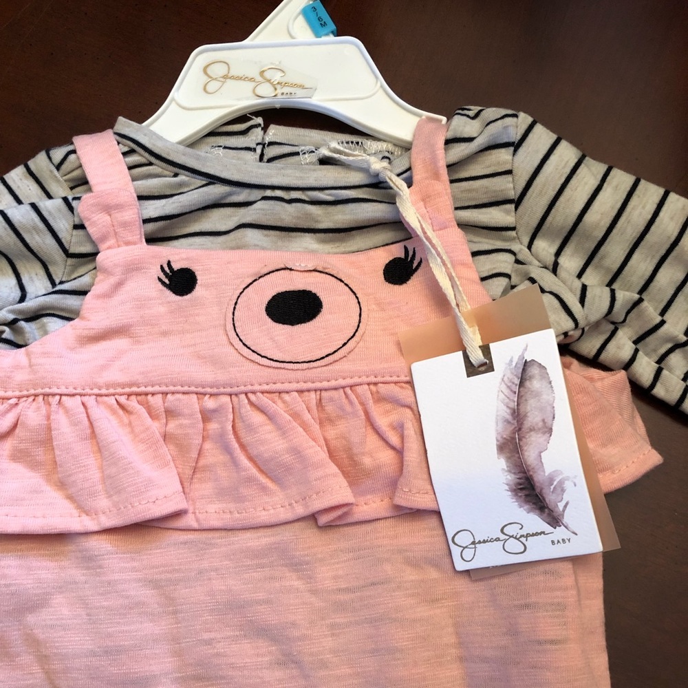 Long sleeve onesie with overall set - Picture 2 of 4